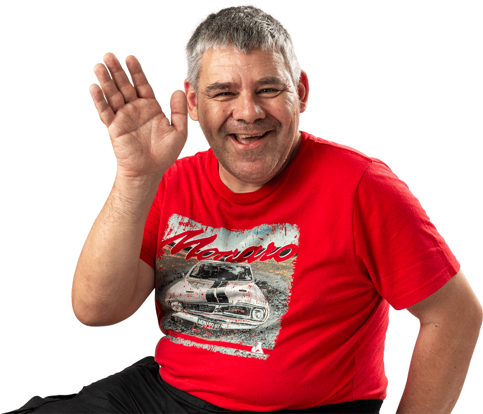 A together² disability support worker laughing with a participant